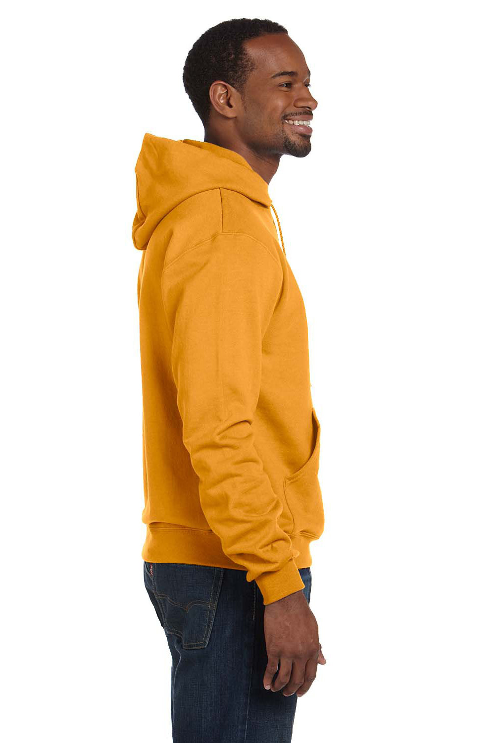 Champion S700 Mens Double Dry Eco Moisture Wicking Fleece Hooded Sweatshirt Hoodie Gold Side