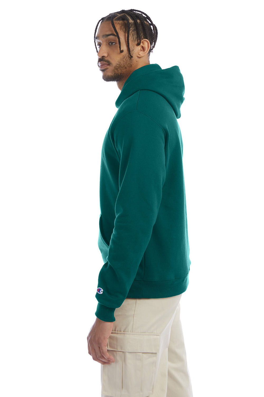 Champion S700 Mens Double Dry Eco Moisture Wicking Fleece Hooded Sweatshirt Hoodie Emerald Green SIde