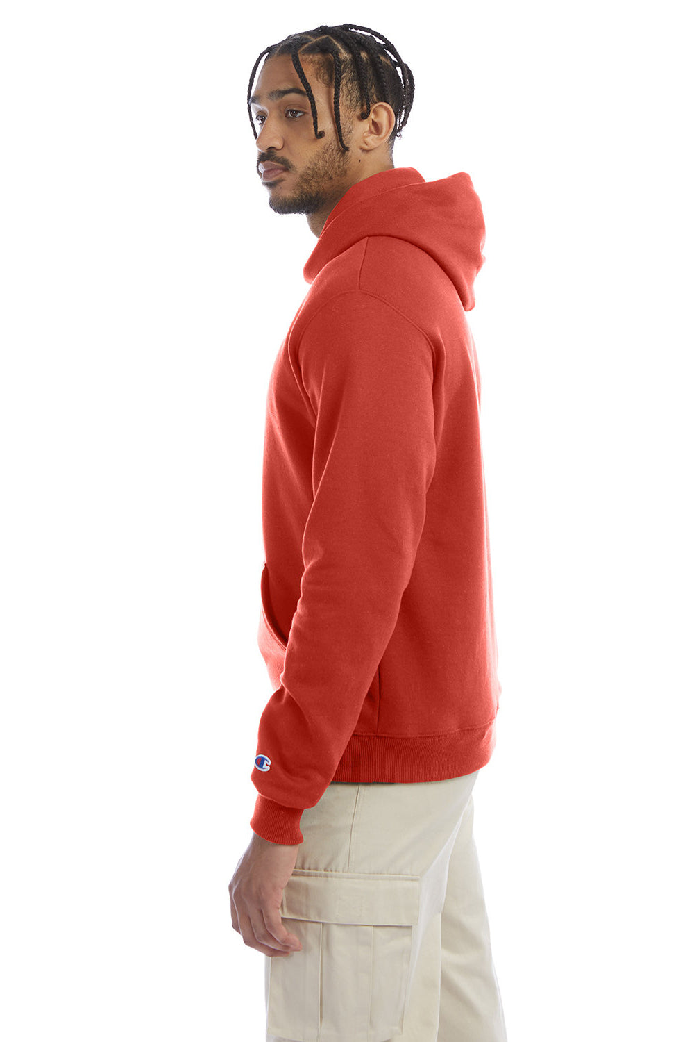 Champion S700 Mens Double Dry Eco Moisture Wicking Fleece Hooded Sweatshirt Hoodie Red River Clay SIde