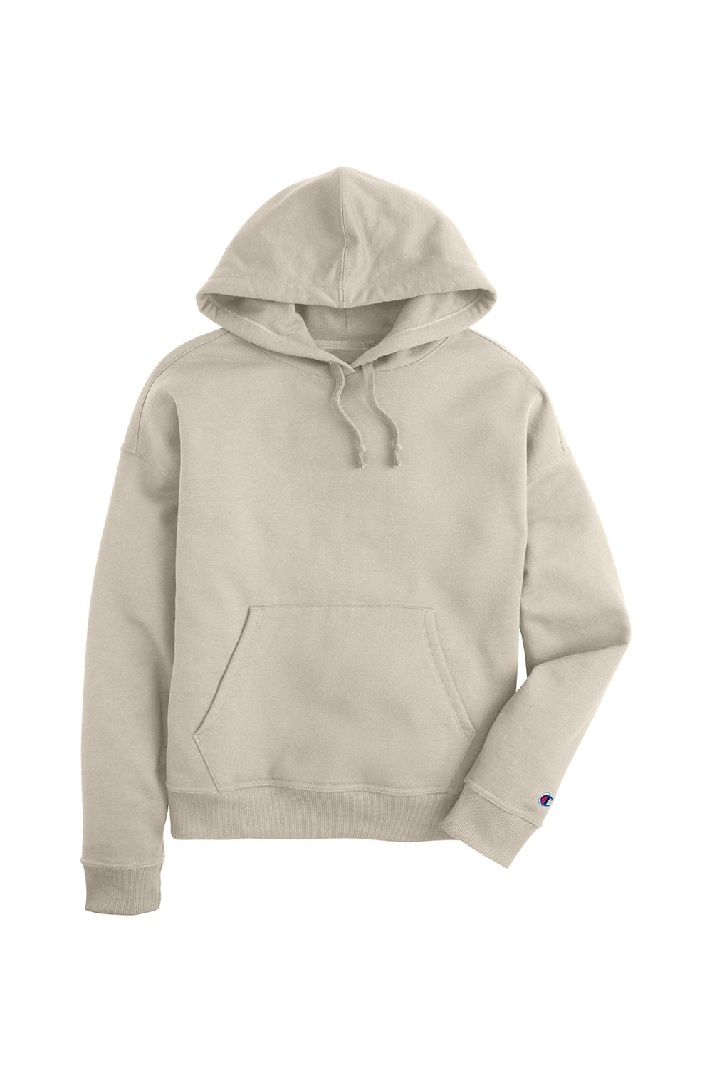 Champion S760 Womens Power blend Relaxed Hooded Sweatshirt Hoodie Sand Flat Back