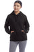 Champion S760 Womens Power blend Relaxed Hooded Sweatshirt Hoodie Black Front