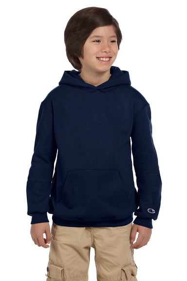 Champion S790 Youth Double Dry Eco Moisture Wicking Fleece Hooded Sweatshirt Hoodie Navy Blue Front