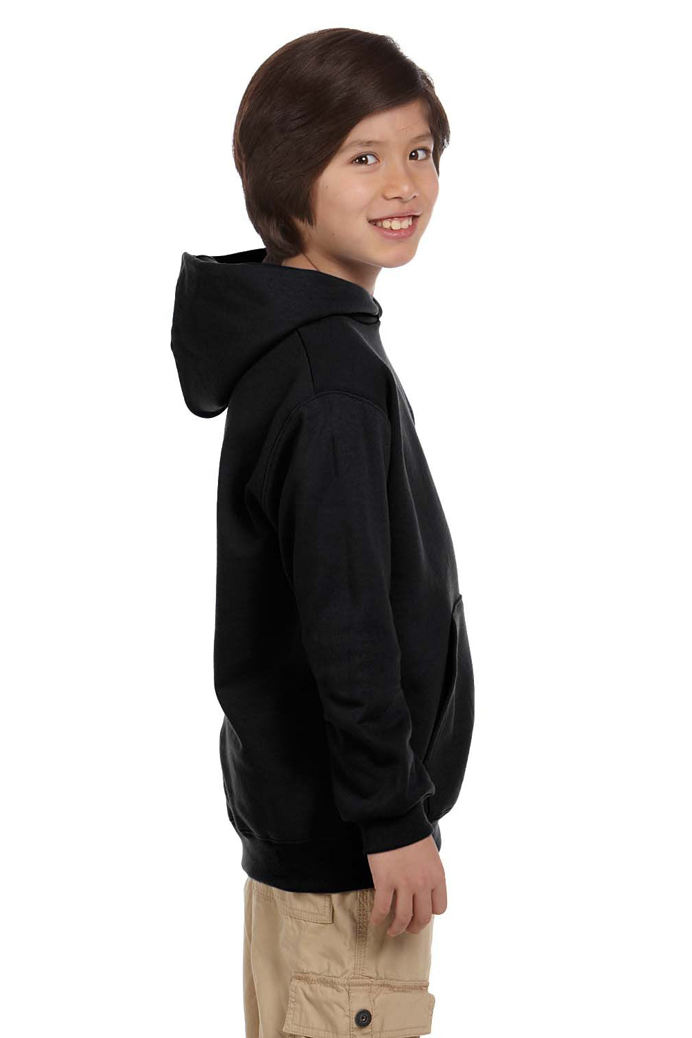 Champion S790 Youth Double Dry Eco Moisture Wicking Fleece Hooded Sweatshirt Hoodie Black Side