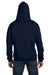 Champion S800 Mens Double Dry Eco Moisture Wicking Fleece Full Zip Hooded Sweatshirt Hoodie Navy Blue Back