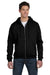 Champion S800 Mens Double Dry Eco Moisture Wicking Fleece Full Zip Hooded Sweatshirt Hoodie Black Front