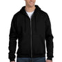 Champion Mens Double Dry Eco Moisture Wicking Fleece Full Zip Hooded Sweatshirt Hoodie - Black
