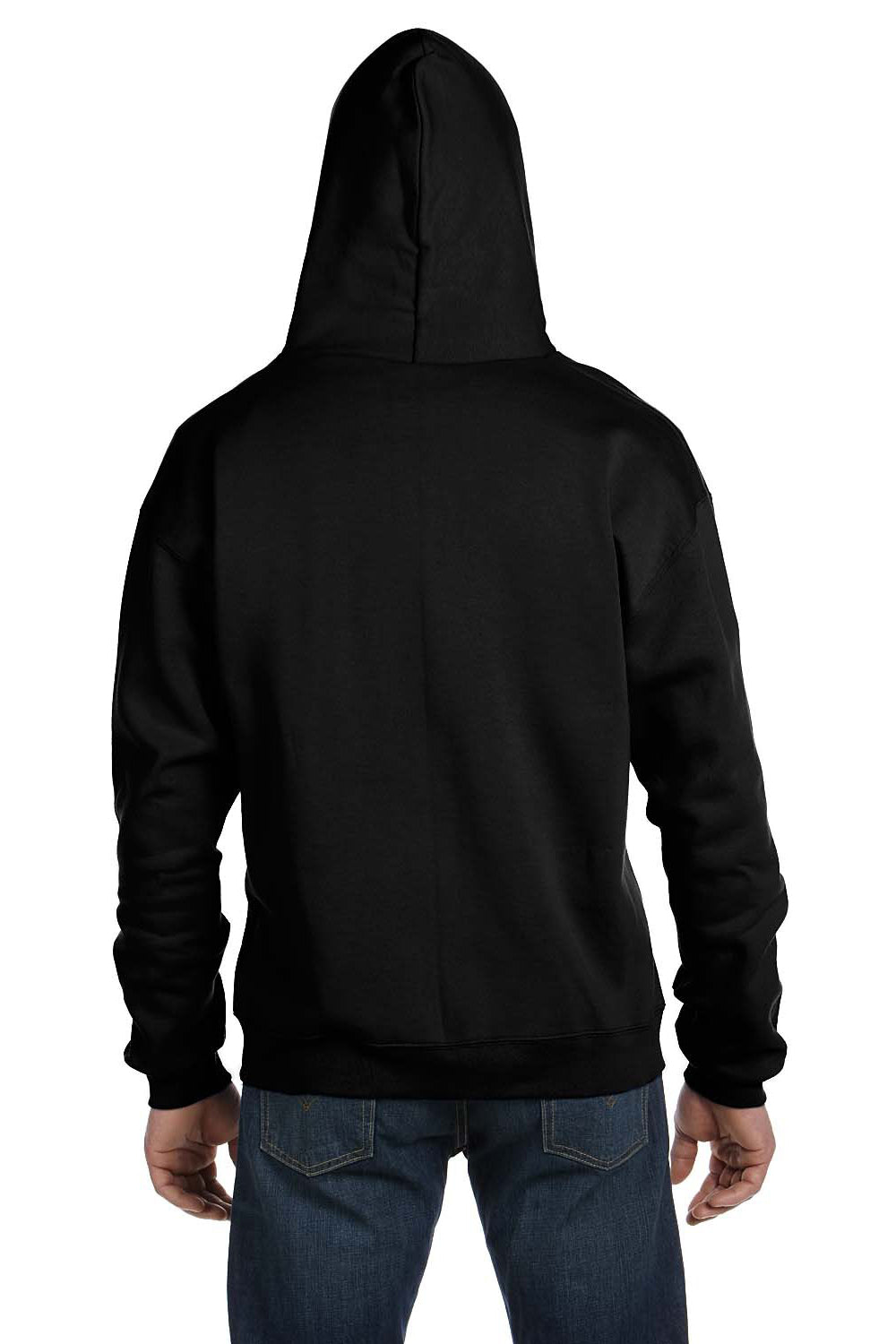Champion S800 Mens Double Dry Eco Moisture Wicking Fleece Full Zip Hooded Sweatshirt Hoodie Black Back