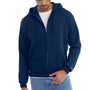 Champion Mens Double Dry Eco Moisture Wicking Fleece Full Zip Hooded Sweatshirt Hoodie - Late Night Blue - Closeout