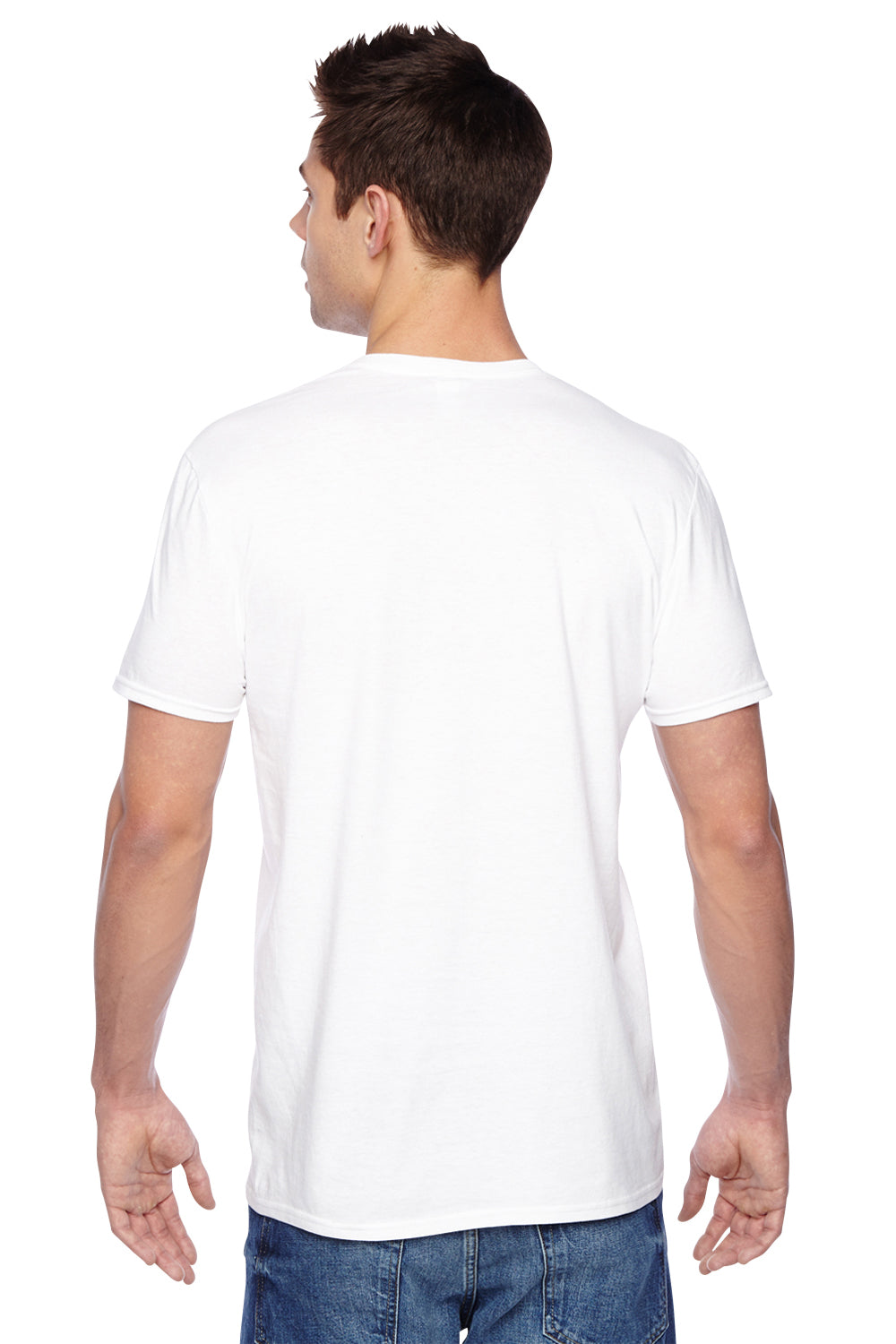 Fruit Of The Loom SF45R Mens Sofspun Jersey Short Sleeve Crewneck T-Shirt White Back
