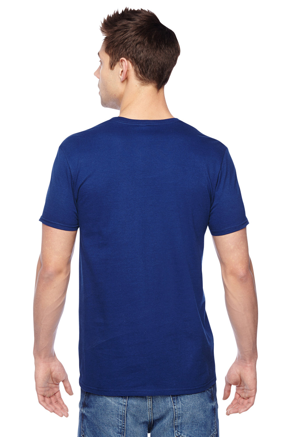 Fruit Of The Loom SF45R Mens Sofspun Jersey Short Sleeve Crewneck T-Shirt Admiral Blue Back