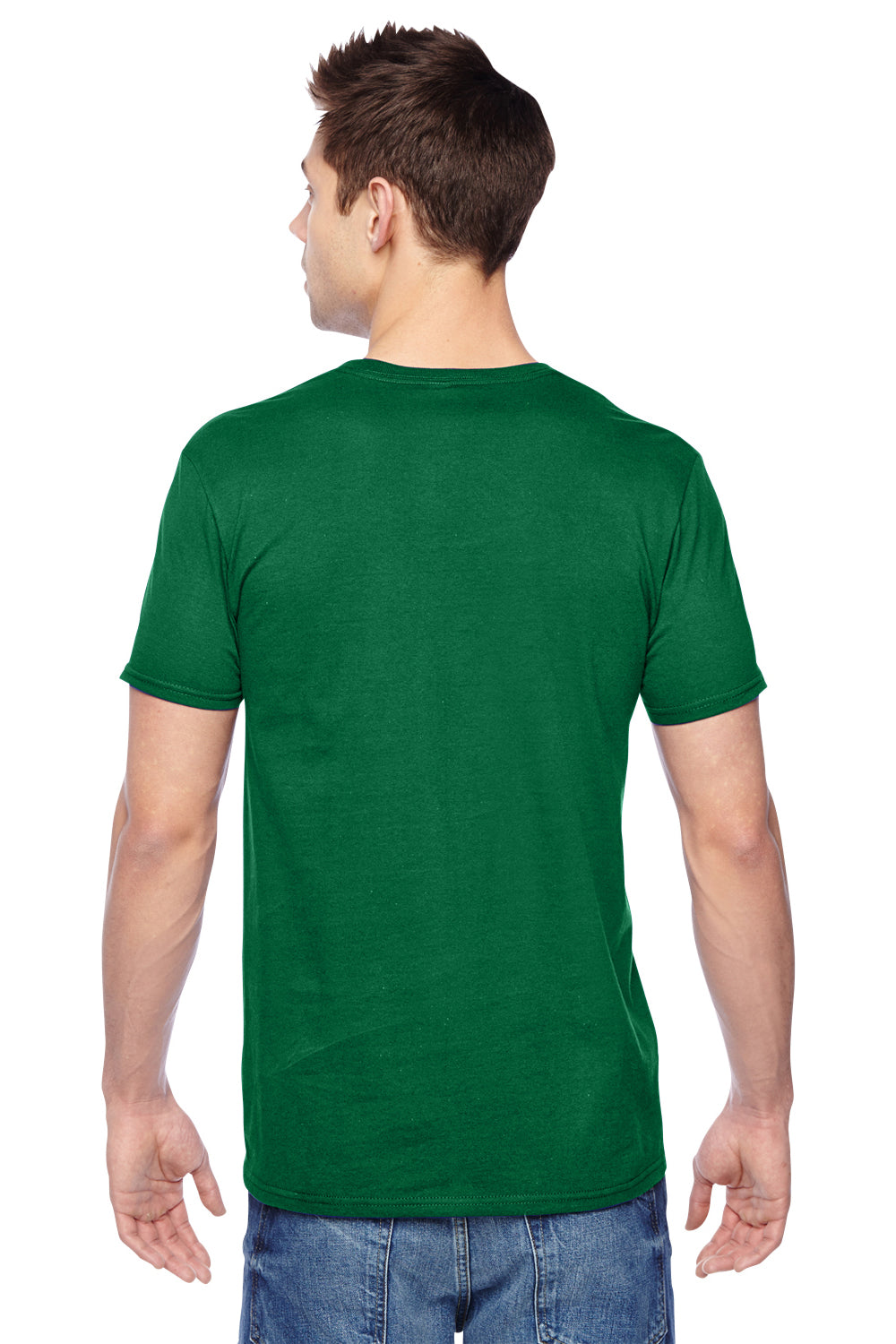 Fruit Of The Loom SF45R Mens Sofspun Jersey Short Sleeve Crewneck T-Shirt Clover Green Back