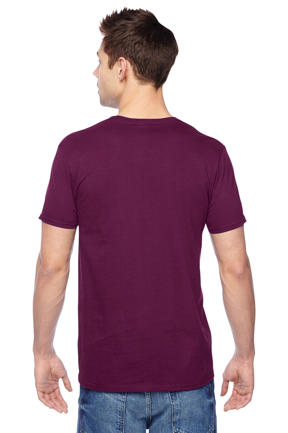 Fruit Of The Loom SF45R Mens Sofspun Jersey Short Sleeve Crewneck T-Shirt Wild Plum Purple Back
