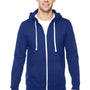 Fruit Of The Loom Mens Softspun Full Zip Hooded Sweatshirt Hoodie - Admiral Blue - Closeout