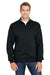 Fruit Of The Loom SF95R Mens Sofspun Fleece 1/4 Zip Sweatshirt Black Front