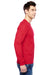 Fruit Of The Loom SFLR Mens Sofspun Jersey Long Sleeve Crewneck T-Shirt Fiery Red Side