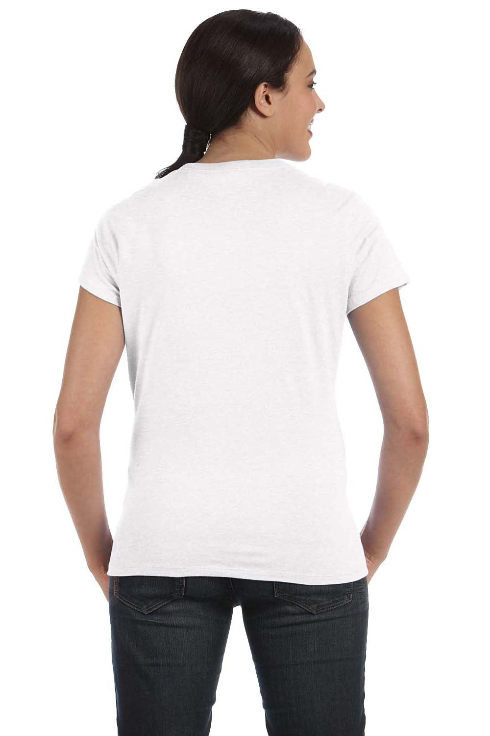 Hanes SL04 Womens Nano-T Short Sleeve Crewneck T-Shirt White Back