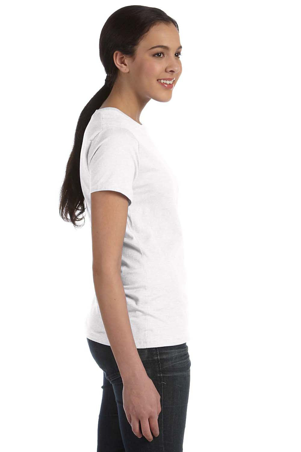 Hanes SL04 Womens Nano-T Short Sleeve Crewneck T-Shirt White Side