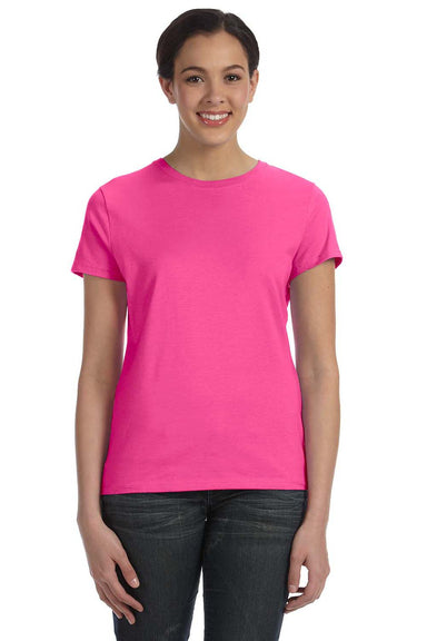 Hanes SL04 Womens Nano-T Short Sleeve Crewneck T-Shirt Wow Pink Front