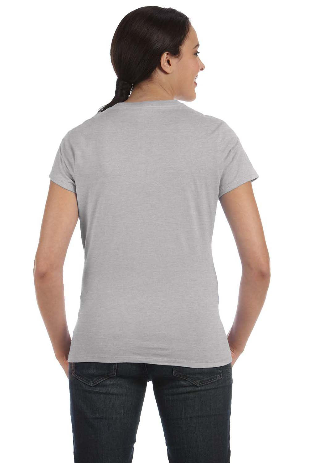 Hanes SL04 Womens Nano-T Short Sleeve Crewneck T-Shirt Light Steel Grey Back
