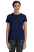 Hanes SL04 Womens Nano-T Short Sleeve Crewneck T-Shirt Navy Blue Front