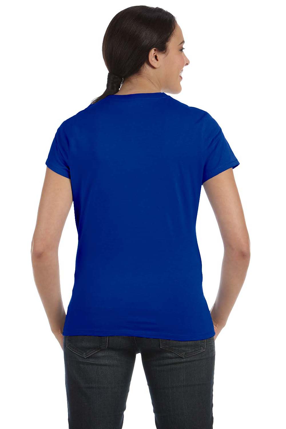 Hanes SL04 Womens Nano-T Short Sleeve Crewneck T-Shirt Royal Blue Back