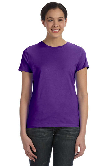 Hanes SL04 Womens Nano-T Short Sleeve Crewneck T-Shirt Purple Front