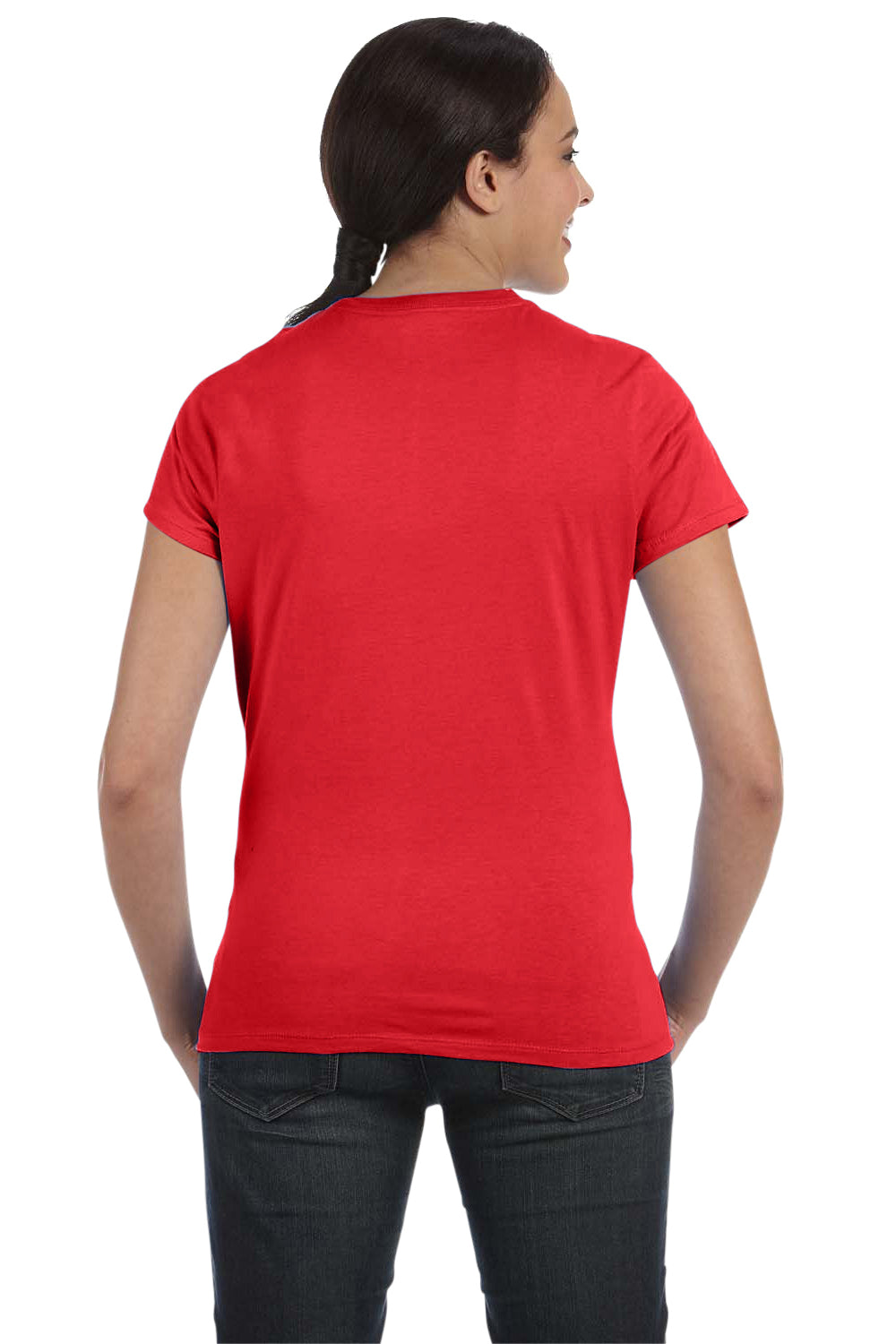 Hanes SL04 Nano-T Short Sleeve Crewneck T-Shirt Athletic Red Back
