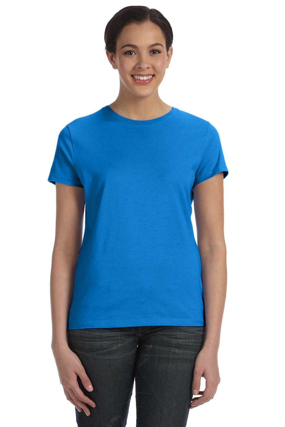 Hanes SL04 Nano-T Short Sleeve Crewneck T-Shirt Breeze Blue Front