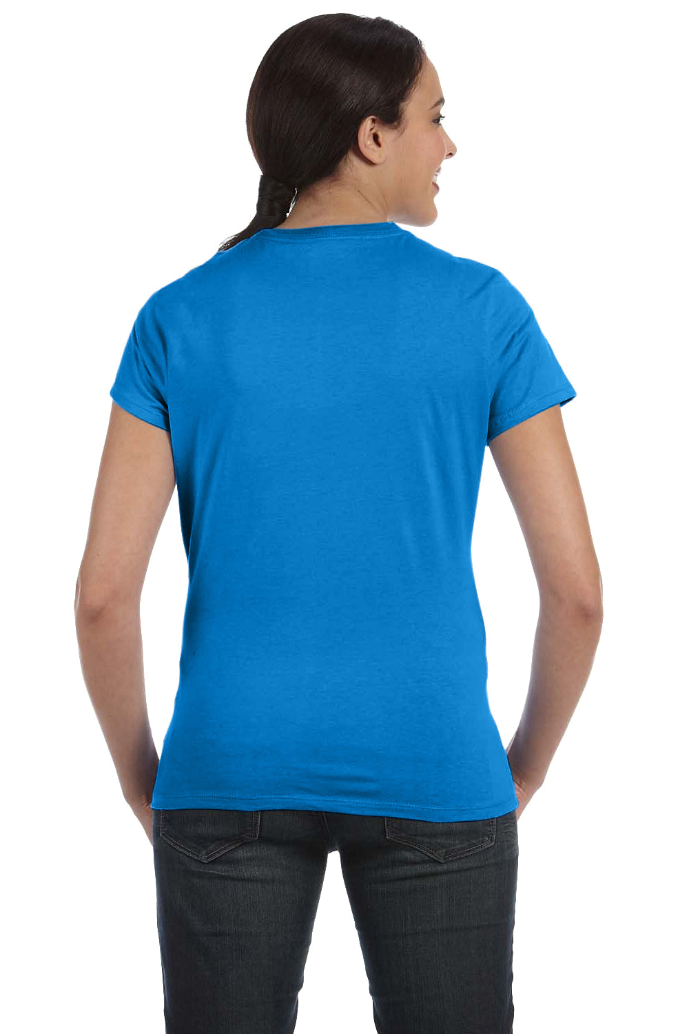 Hanes SL04 Nano-T Short Sleeve Crewneck T-Shirt Breeze Blue Back