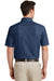 Port & Company SP11 Mens Denim Short Sleeve Button Down Shirt w/ Pocket Ink Blue Back
