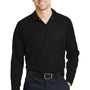 Red Kap Mens Industrial Moisture Wicking Long Sleeve Button Down Shirt w/ Double Pockets - Black
