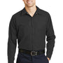 Red Kap Mens Industrial Moisture Wicking Long Sleeve Button Down Shirt w/ Double Pockets - Charcoal Grey