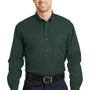CornerStone Mens SuperPro Stain Resistant Long Sleeve Button Down Shirt w/ Pocket - Dark Green