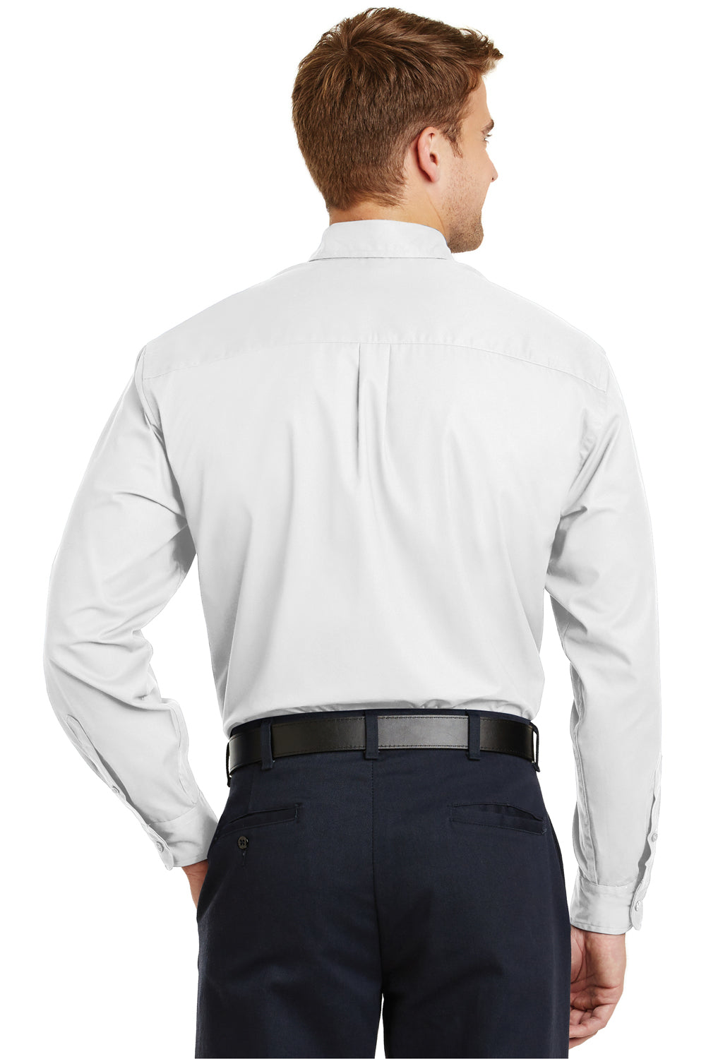 CornerStone SP17 Mens SuperPro Stain Resistant Long Sleeve Button Down Shirt w/ Pocket White Back
