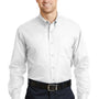 CornerStone Mens SuperPro Stain Resistant Long Sleeve Button Down Shirt w/ Pocket - White - Closeout