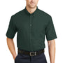 CornerStone Mens SuperPro Stain Resistant Short Sleeve Button Down Shirt w/ Pocket - Dark Green