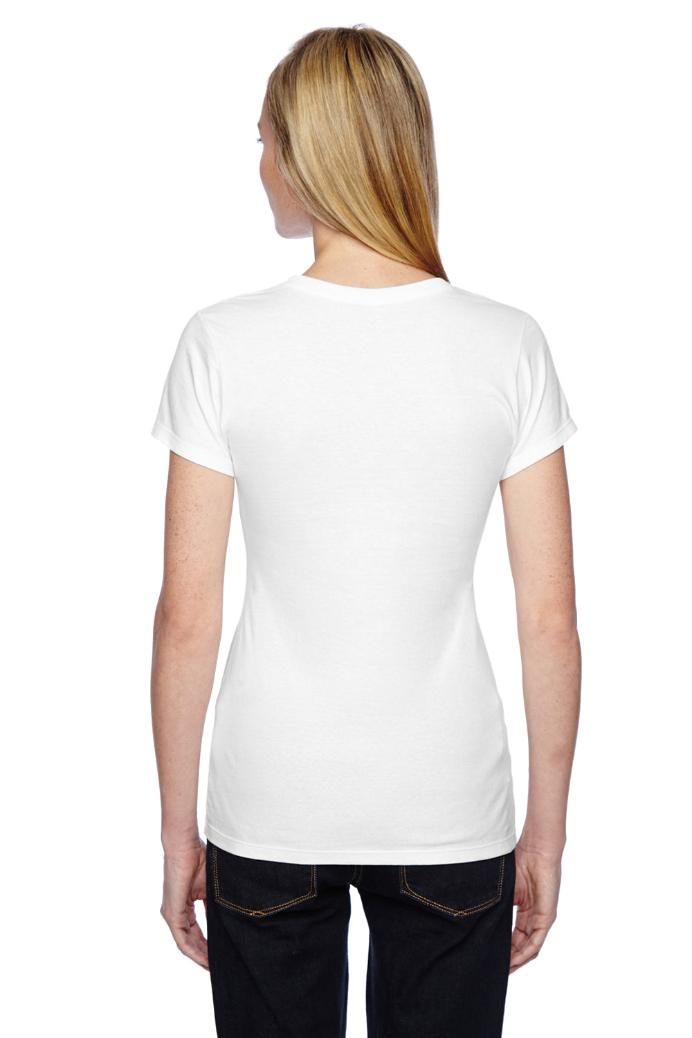 Fruit Of The Loom SSFJR Womens Sofspun Jersey Short Sleeve Crewneck T-Shirt White Back