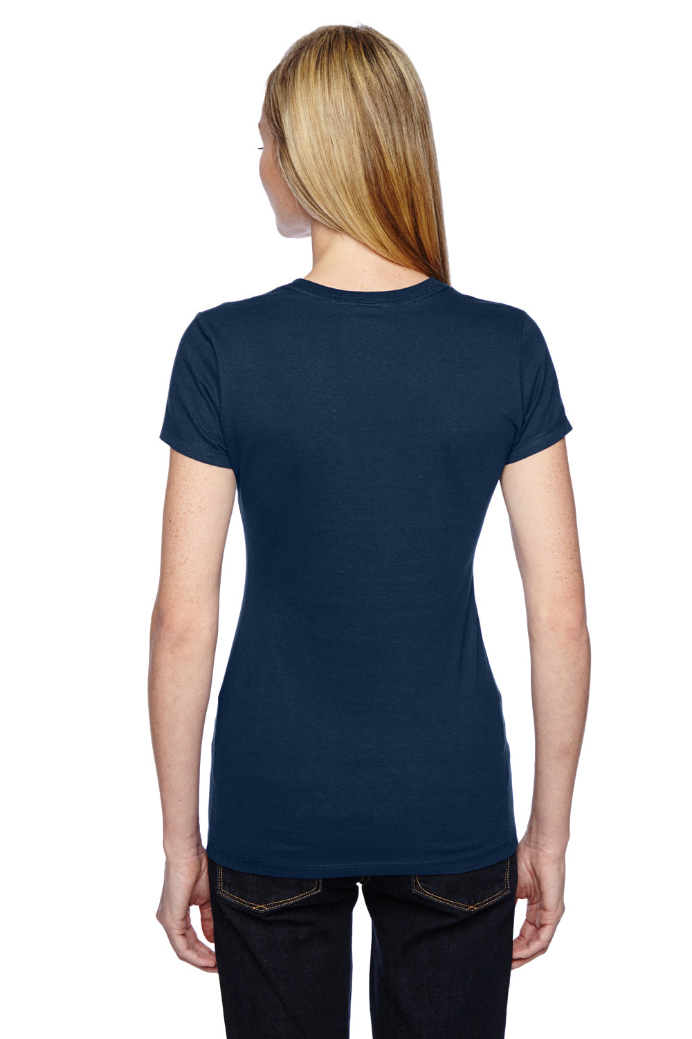 Fruit Of The Loom SSFJR Womens Sofspun Jersey Short Sleeve Crewneck T-Shirt Navy Blue Back