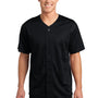 Sport-Tek Mens Tough Mesh Moisture Wicking Short Sleeve Jersey - Black