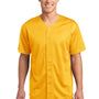 Sport-Tek Mens Tough Mesh Moisture Wicking Short Sleeve Jersey - Gold