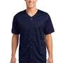 Sport-Tek Mens Tough Mesh Moisture Wicking Short Sleeve Jersey - True Navy Blue