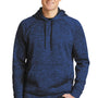 Sport-Tek Mens Electric Heather Moisture Wicking Fleece Hooded Sweatshirt Hoodie - Dark Royal Blue Electric - Closeout