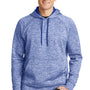 Sport-Tek Mens Electric Heather Moisture Wicking Fleece Hooded Sweatshirt Hoodie - True Royal Blue Electric