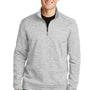 Sport-Tek Mens Electric Heather Moisture Wicking Fleece 1/4 Zip Sweatshirt - Silver Grey Electric