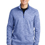 Sport-Tek Mens Electric Heather Moisture Wicking Fleece 1/4 Zip Sweatshirt - True Royal Blue Electric