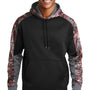 Sport-Tek Mens Sport-Wick Mineral Freeze Moisture Wicking Fleece Hooded Sweatshirt Hoodie - Deep Red/Black