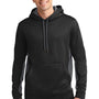 Sport-Tek Mens Sport-Wick Moisture Wicking Fleece Hooded Sweatshirt Hoodie - Black/Dark Smoke Grey