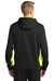 Sport-Tek ST235 Mens Sport-Wick Moisture Wicking Fleece Hooded Sweatshirt Hoodie Black/Safety Yellow Back