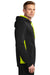 Sport-Tek ST235 Mens Sport-Wick Moisture Wicking Fleece Hooded Sweatshirt Hoodie Black/Safety Yellow Side