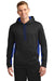 Sport-Tek ST235 Mens Sport-Wick Moisture Wicking Fleece Hooded Sweatshirt Hoodie Black/Royal Blue Front